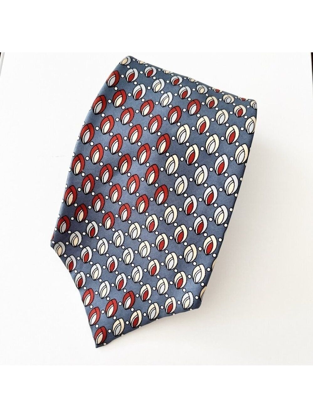 Vintage Lanvin Paris Abstract Print Ties Silk